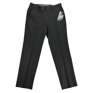 Sean John Mens Classic Fit Solid Flat Front Suit Pants Black 32x30